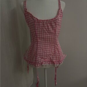 Pink Gingham Women's Top